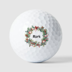 ゴルファーの名前を持つクリスマスリース ゴルフボール