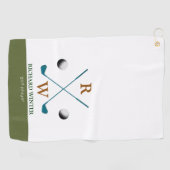 ゴルファーの名前、クラブとボールスタイリッシュ ゴルフタオル (横)