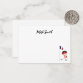 ゴルファーの名称付きゴフランスのルフ ノートカード (正面/裏面インサイチュ)