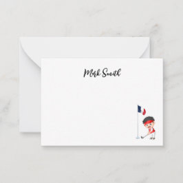 ゴルファーの名称付きゴフランスのルフ ノートカード