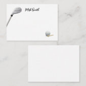 ゴルファーの名称付きゴルフクラブ及びボール ノートカード (正面/裏面)