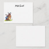 ゴルファーの名称付きゴルフバッグ ノートカード (正面/裏面)