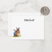 ゴルファーの名称付きゴルフバッグ ノートカード (正面/裏面インサイチュ)