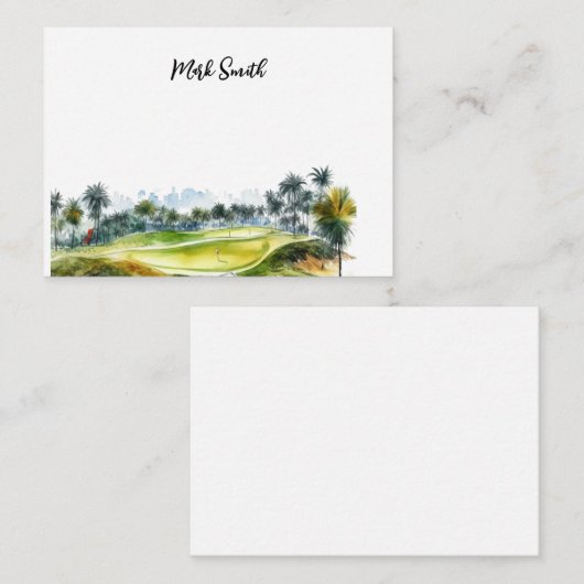 ゴルファーの名称付きゴルフ場 ノートカード (正面/裏面)