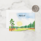 ゴルファーの名称付きゴルフ場 ノートカード (正面/裏面インサイチュ)