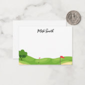 ゴルファーの名称付きゴルフ ノートカード (正面/裏面インサイチュ)