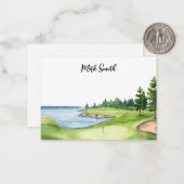 ゴルファーの名称付きゴルフ ノートカード (正面/裏面インサイチュ)
