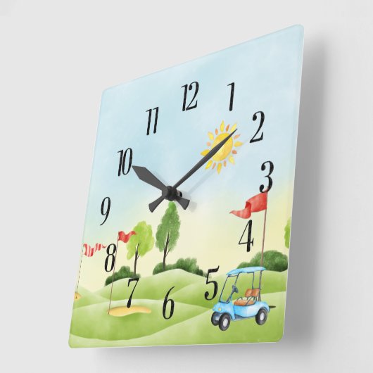 ゴルファーの壁時計 スクエア壁時計 (傾斜)