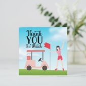 ゴルファーの女性はゴルフサンキューカード サンキューカード (スタンド正面)