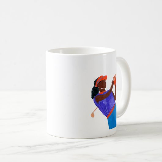 ゴルファーの女性 コーヒーマグカップ (正面右)
