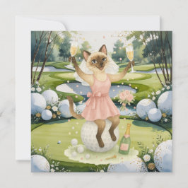 ゴルファーの女性 Save the Date 花嫁 ブライズテット 招待状