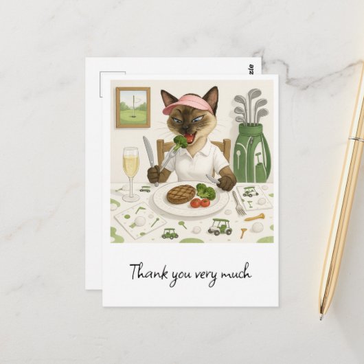 ゴルファーの女食べ性はクラブハウスの料理だ ポストカード (正面/裏面インサイチュ)