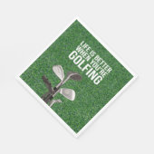 ゴルファーの引用文のための緑の草の上のゴルフパーティー スタンダードランチョンナプキン (角)