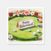 ゴルファーの引退をテーマにしたゴルフ スタンダードカクテルナプキン (正面)