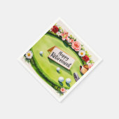 ゴルファーの引退をテーマにしたゴルフ スタンダードカクテルナプキン (角)