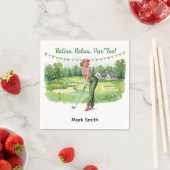 ゴルファーの引退パーTパーティーゴルフがコースで スタンダードカクテルナプキン (インサイチュ)