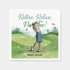 ゴルファーの引退パーTパーティーゴルフがコースで スタンダードカクテルナプキン