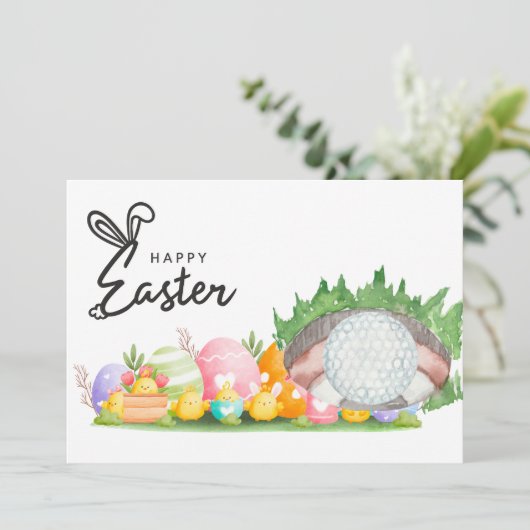 ゴルファーの水彩用のゴルフイースターカード シーズンカード (スタンド正面)