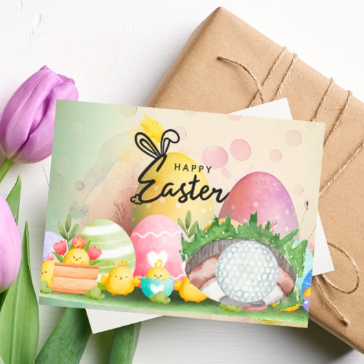 ゴルファーの水彩用のゴルフイースターカード シーズンポストカード