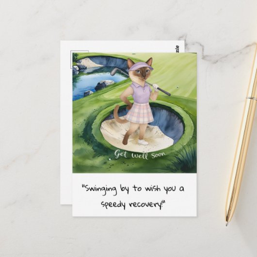 ゴルファーの猫好きはすぐに速い回復を得る ポストカード (正面/裏面インサイチュ)