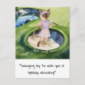 ゴルファーの猫好きはすぐに速い回復を得る ポストカード (正面)