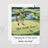 ゴルファーの猫好きはすぐに速い回復を得る ポストカード (正面/裏面)