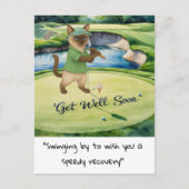 ゴルファーの猫好きはすぐに速い回復を得る ポストカード (正面)