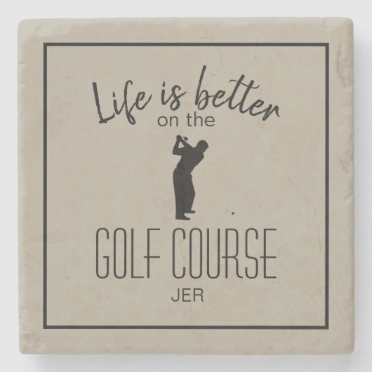 ゴルファーの生活がより良いゴルフ引用文スポーツ ストーンコースター (正面)