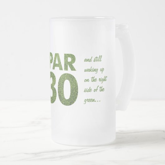 ゴルファーの第30誕生会 フロストグラスビールジョッキ (正面右)