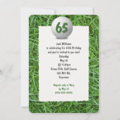 ゴルファーの第65回バースデーパーティーへの招待 招待状 (正面)