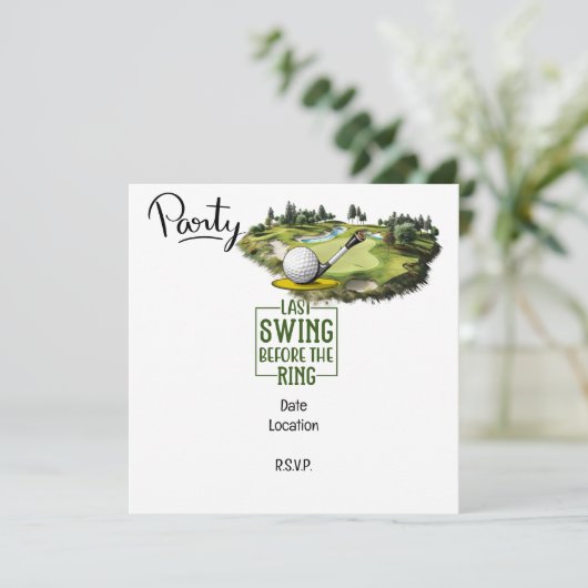 ゴルファーの結婚式前最後のスイング バチェラーパーティー セーブザデート (スタンド正面)