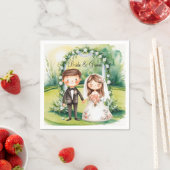 ゴルファーの結婚披露宴をテーマにしたゴルフ スタンダードカクテルナプキン (インサイチュ)