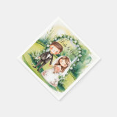 ゴルファーの結婚披露宴をテーマにしたゴルフ スタンダードカクテルナプキン (角)