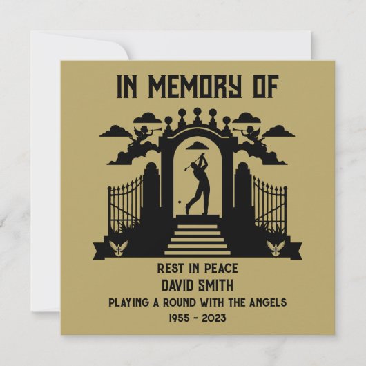 ゴルファーの葬儀を偲んで カード (正面)