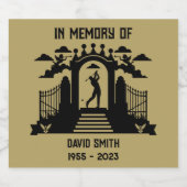 ゴルファーの葬儀を記念して リキュールボトルラベル (シングルラベル)