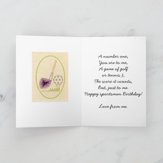 ゴルファーの誕生日 カード (内部)