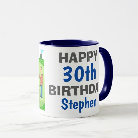ゴルファーの誕生日(パットを外した) マグカップ (正面右)