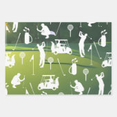 ゴルファーの赤と緑のテーマ ラッピングペーパーシート (正面)