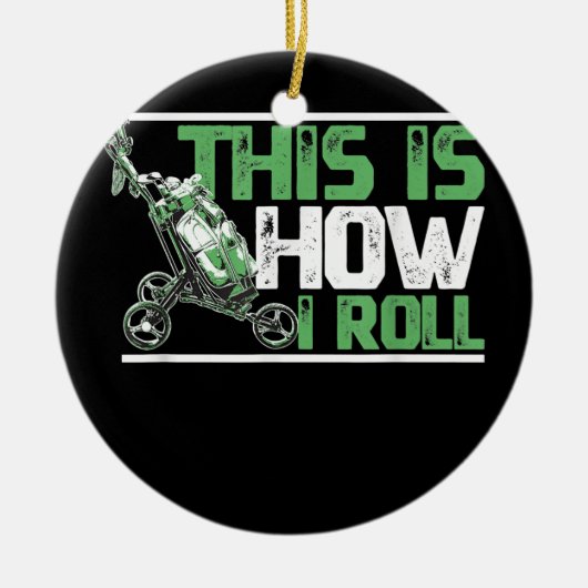 ゴルファーの転がためのゴルフカートの方法は セラミックオーナメント (正面)