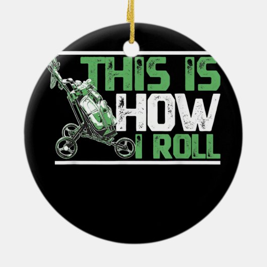 ゴルファーの転がためのゴルフカートの方法は セラミックオーナメント (裏面)
