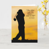 ゴルファーの退職カード カード (黄色い花)
