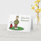 ゴルファーの退職 カード (黄色い花)