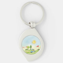 ゴルファーの金属キーチェーン