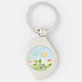 ゴルファーの金属キーチェーン キーホルダー