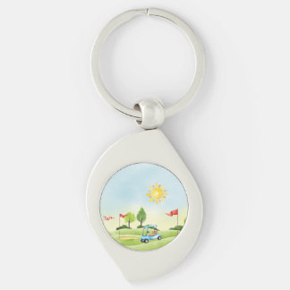 ゴルファーの金属キーチェーン キーホルダー