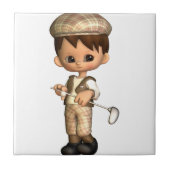 ゴルファーの風刺漫画のタイル タイル (正面)