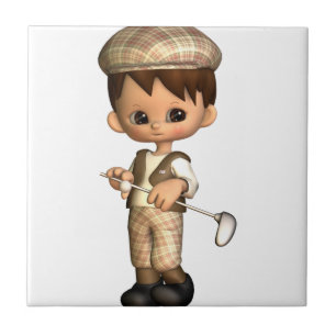 ゴルファーの風刺漫画のタイル タイル