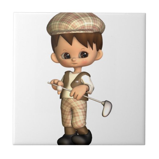 ゴルファーの風刺漫画のタイル タイル (正面)