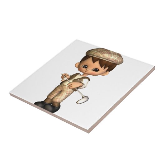 ゴルファーの風刺漫画のタイル タイル (側面)