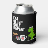 ゴルファーの食べ恐竜のための睡眠ゴ結婚ルフリピート 缶クーラー (缶正面)
